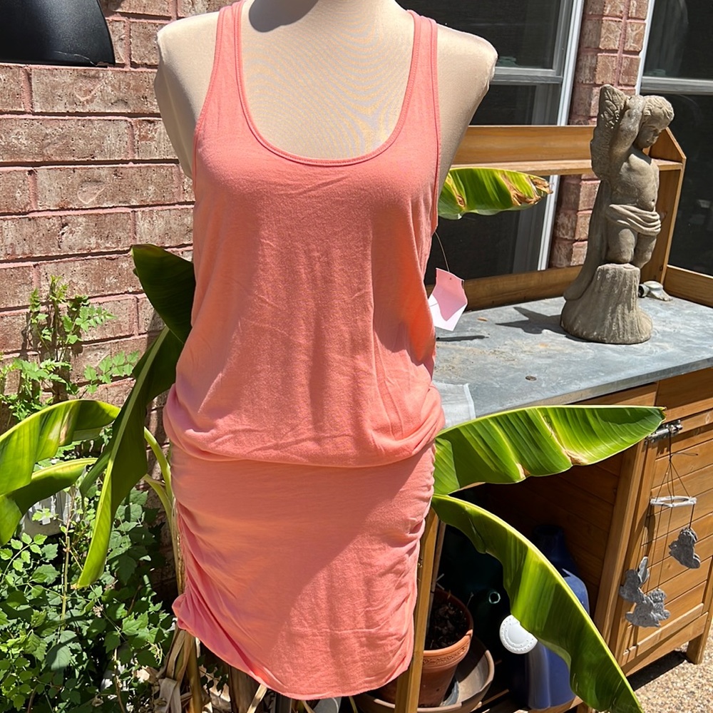 New Michael Stars Racerback tank Mini Dress Size XS Light Coral